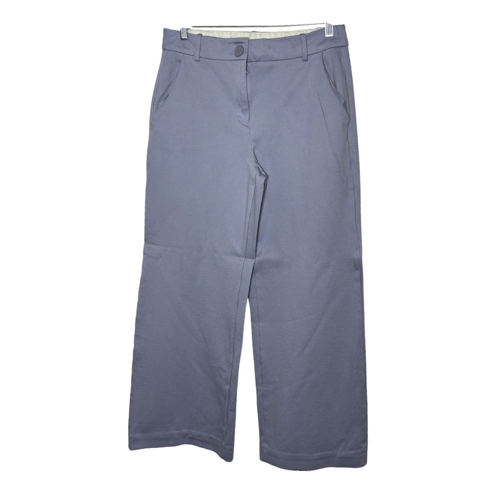Tommy Hilfiger Womens Wide Leg Trousers Blue Stretch High Rise Pants Size 8